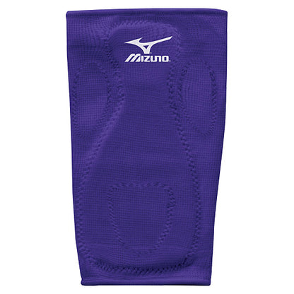 A purple Mizuno MZO Sliding Kneepad (370108) with a white Mizuno logo at the top, featuring reinforced stitching and padded zones for enhanced knee protection.