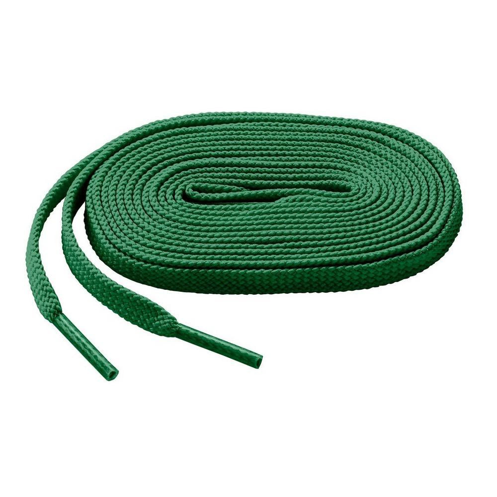 The Mizuno Shoelaces: 370201 by Mizuno is a coiled green replacement shoelace with plastic aglets at both ends, shown on a white background.