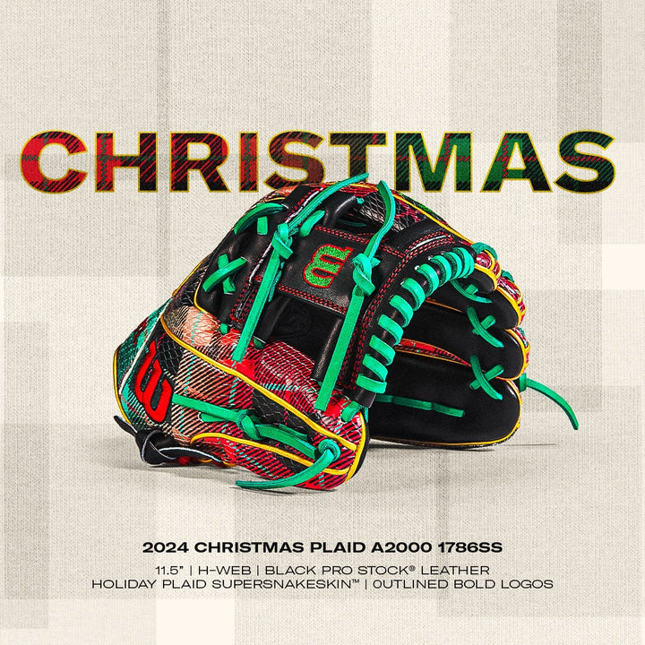 Wilson A2000 1786 11.5" Christmas Plaid Baseball Glove: WBW101692115