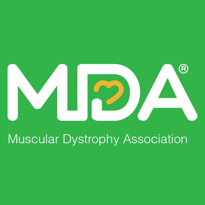 White MDA letters on green, with a yellow heart in the D, above "Muscular Dystrophy Association." Inspired by the Wilson A2000 1786 11.5" MDA Shamrocks Baseball Glove’s Pro Stock leather quality and durability.