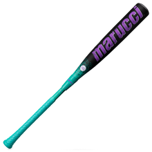 The 2026 Marucci CAT X RCKLESS Composite (-5) USSSA baseball bat (MSBCRC5 DEMO) features a teal handle and lower half, fading to black on the upper half, with "marucci" in large purple letters.