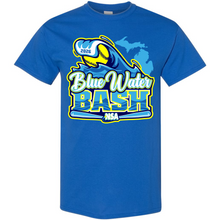 Show your support with the DSG Apparel 2026 NSA Blue Water Bash Fastpitch Tournament Shirt, featuring a glove with "2026", Michigan state outline, and crossed bats—a perfect pre-order for fans and players!.