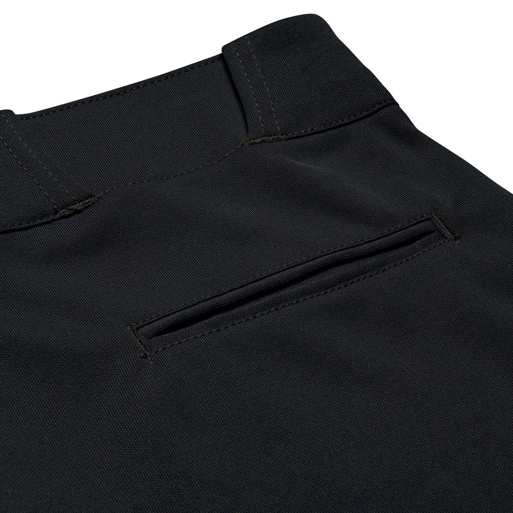 Close-up of the waistband and back pocket of Champro Sports Triple Crown 2.0 Tapered Baseball Pants (BP64Y), showcasing sturdy belt loops and a single welt pocket.