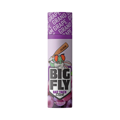 The All Star Big Fly Bat Tack Stick (BFST1) comes in a purple and white container, ideal for storing your bat grip or Bat Tack essentials.
