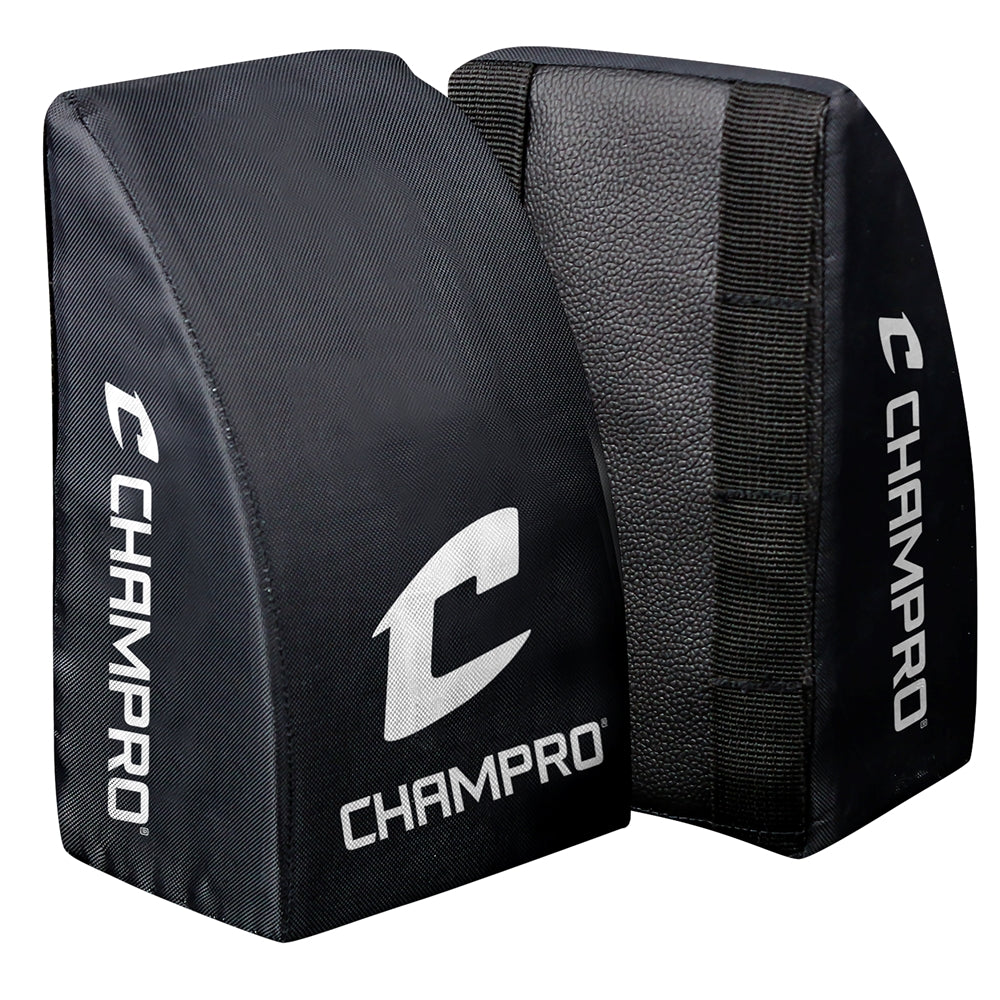 The Champro Sports Catcher's Wedge Knee Relievers: CG2 are black dual-density cushions designed for on-the-go knee relief and stress reduction.