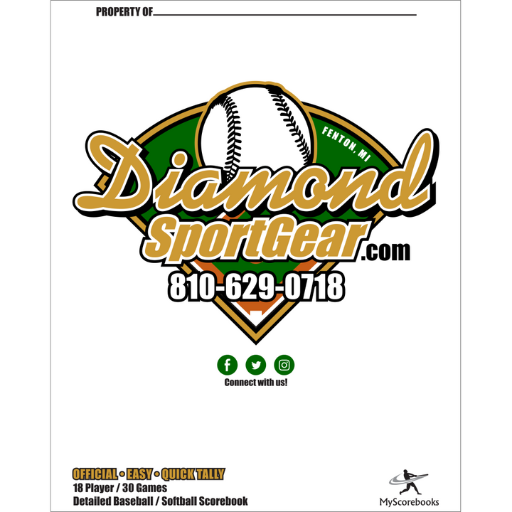 Diamond Sport Gear 18 Player Vertical Scorebook: MSB18