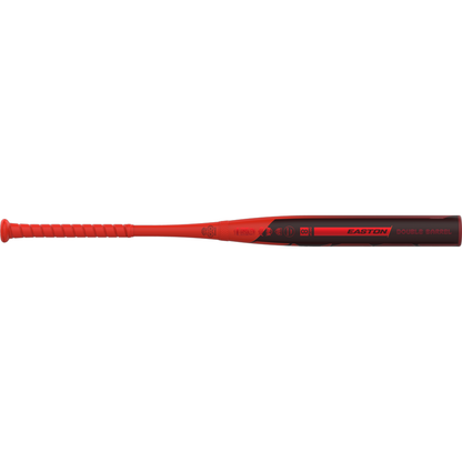 The 2026 Easton Ghost Advanced (-8) Fastpitch Softball Bat (EFP6GHAD8) in red and black features Double Barrel construction and a textured grip, displayed on a white background.