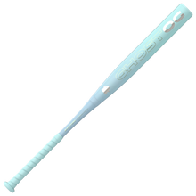The 2027 Easton Ghost OG (-11) Fastpitch Softball Bat, by Easton, features a bold GHOST logo, matching grip, and durable Sonic Comp composite Double Barrel design in light blue and pale aqua on a plain white background.
