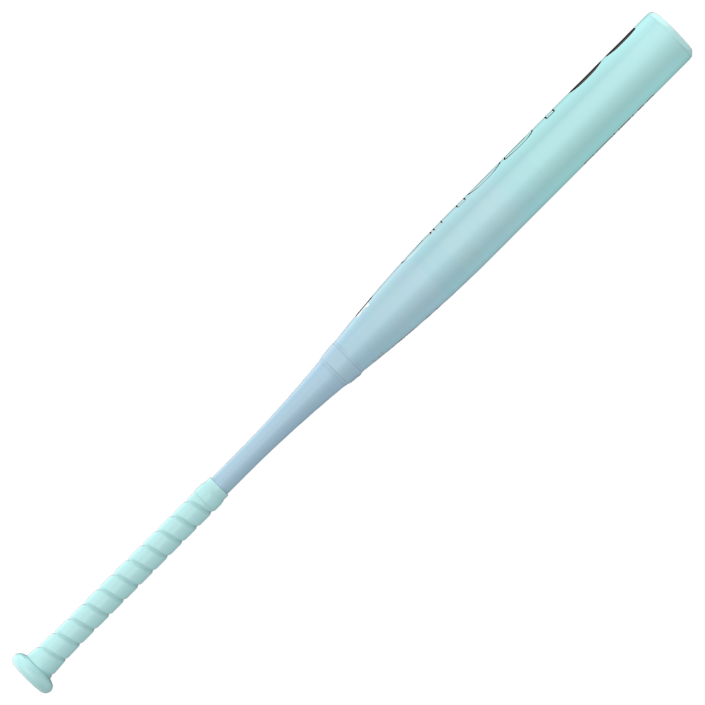 A light blue Easton 2027 Ghost OG (-11) Fastpitch Softball Bat (EFP7GHOG11) with a textured grip, Sonic Comp composite, and Double Barrel design, isolated on a white background.