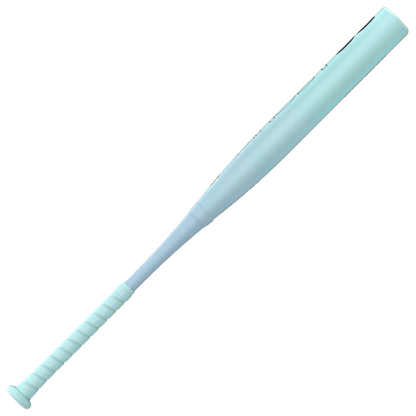 A light blue 2027 Easton Ghost OG (-9) Fastpitch Softball Bat (EFP7GHOG9) with a wrapped handle and double barrel design, displayed diagonally on a white background.