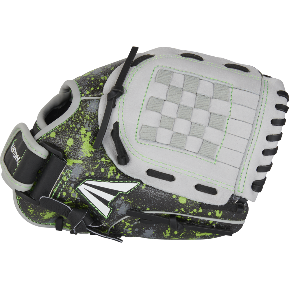 The Easton Havoc 10" Youth Baseball Glove: EHV100B offers young players a durable Easton glove with a stylish checkered pattern, blending performance and flair for the perfect game experience.