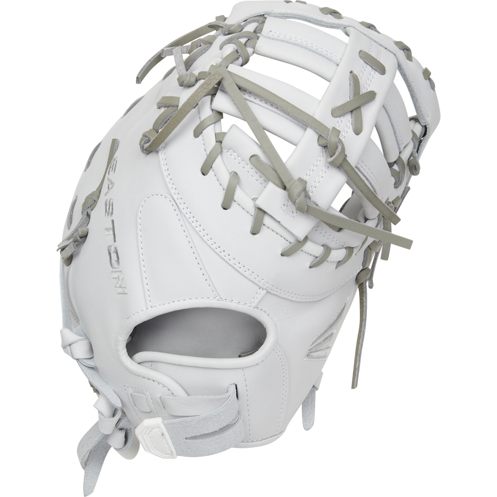 An Easton Professional Collection 13" Fastpitch Softball First Base Mitt (EPCFP13-10W) by Easton is displayed against a white background.