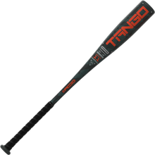 The 2025 Easton Tango (-11) 2 5/8" USA Baseball Bat (EUS5TNG11) features a black design with red and white TANGO branding, a textured grip, and a tapered barrel—ideal for young players.