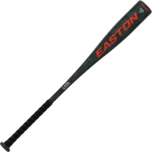 A black and gray 2025 Easton Tango (-8) USA Baseball Bat (EUS5TNG8) features red lettering, a black grip handle, and the brand name EASTON displayed along the barrel.
