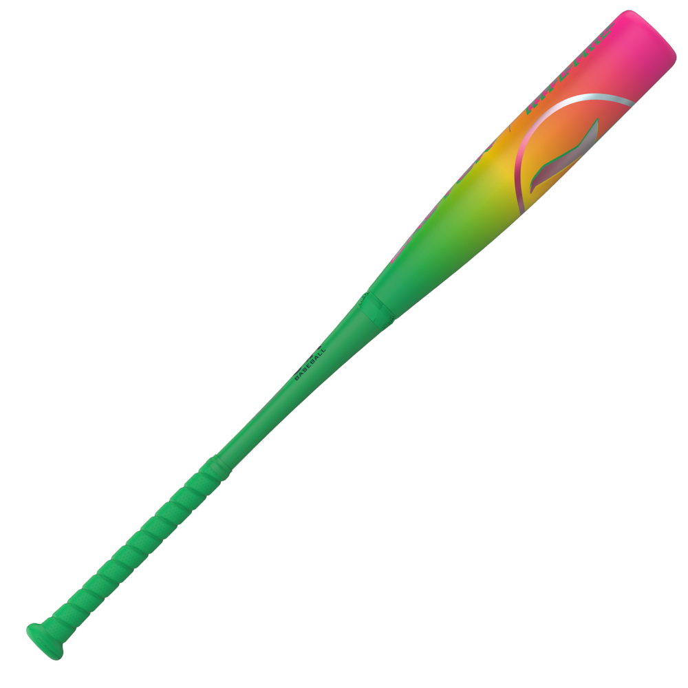 The 2026 Easton Hype Fire (-5) USA Baseball Bat (EUS6HYP5) by Easton features a green handle, gradient barrel (green-yellow-pink), circular logo with arrow, and advanced 3D Ropecoil Composite for top USA bat performance.