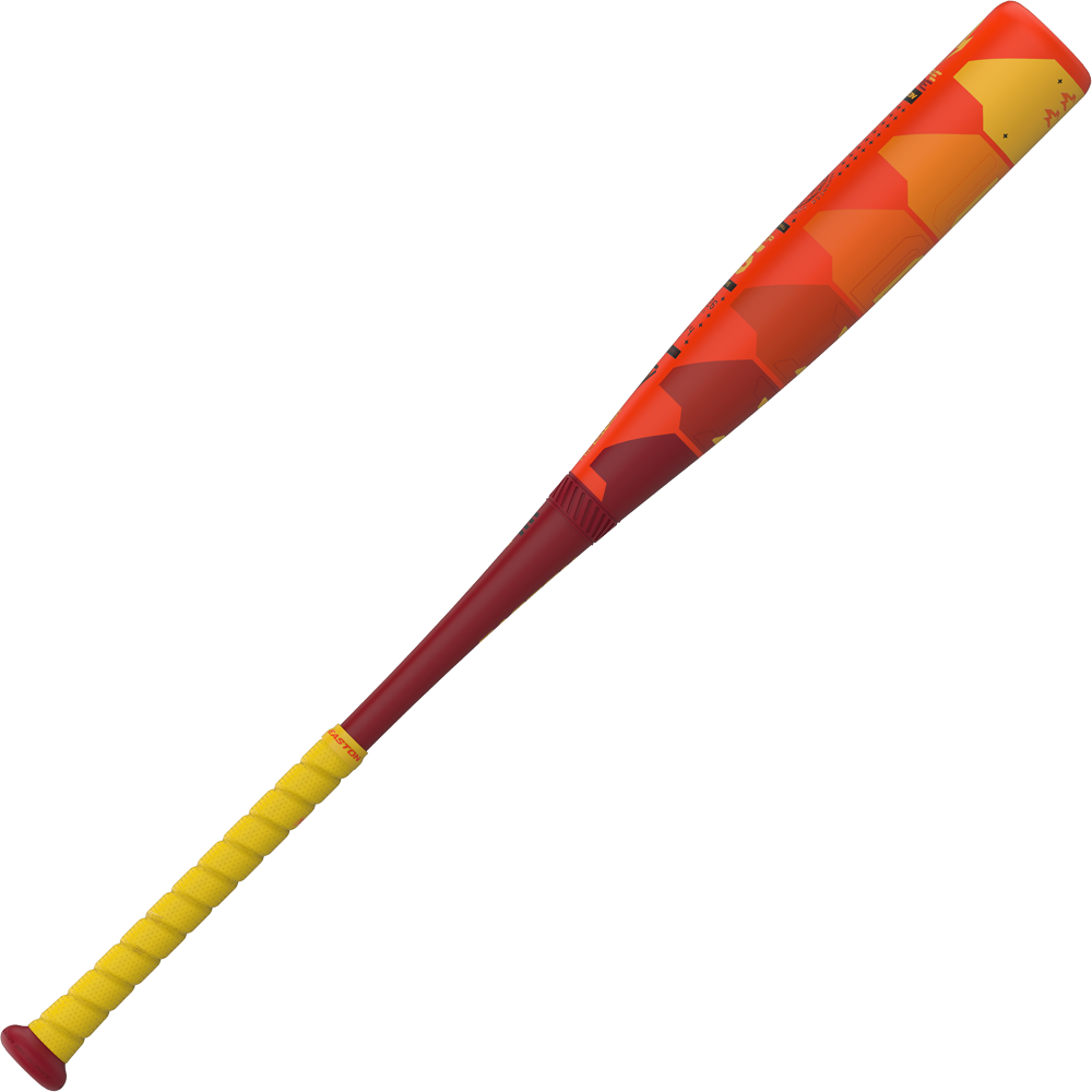 The 2025 Easton Hype Fire (-5) USSSA Baseball Bat (EUT5HYP5) features advanced Thermo-Composite technology and a yellow handle for superior performance.