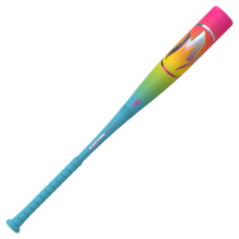 The 2026 Easton Hype Fire (-8) 2 3/4" USSSA Baseball Bat (EUT6HYP8) by Easton features a blue handle, gradient yellow-green barrel with bold M graphics, pink endcap, orange and white accents, and advanced ThermoComposite technology.