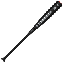 A black 2027 Easton Dub Darkside (-10) 2 3/4″ USSSA Baseball Bat (EUT7DBDS10) with white Easton branding and a red end cap, featuring Double Barrel Construction and a textured Opti-Flex Handle grip, is displayed on a white background.