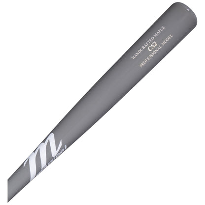 A premium gray wooden Marucci Maple Fungo 35" Wood Training Bat (FUNGO-M-GG) from the Coaches’ Series, featuring “Marucci,” “HANDCRAFTED MAPLE,” “CS2,” and “PROFESSIONAL MODEL” printed in white on the barrel—a high-quality maple fungo designed for durability and performance.