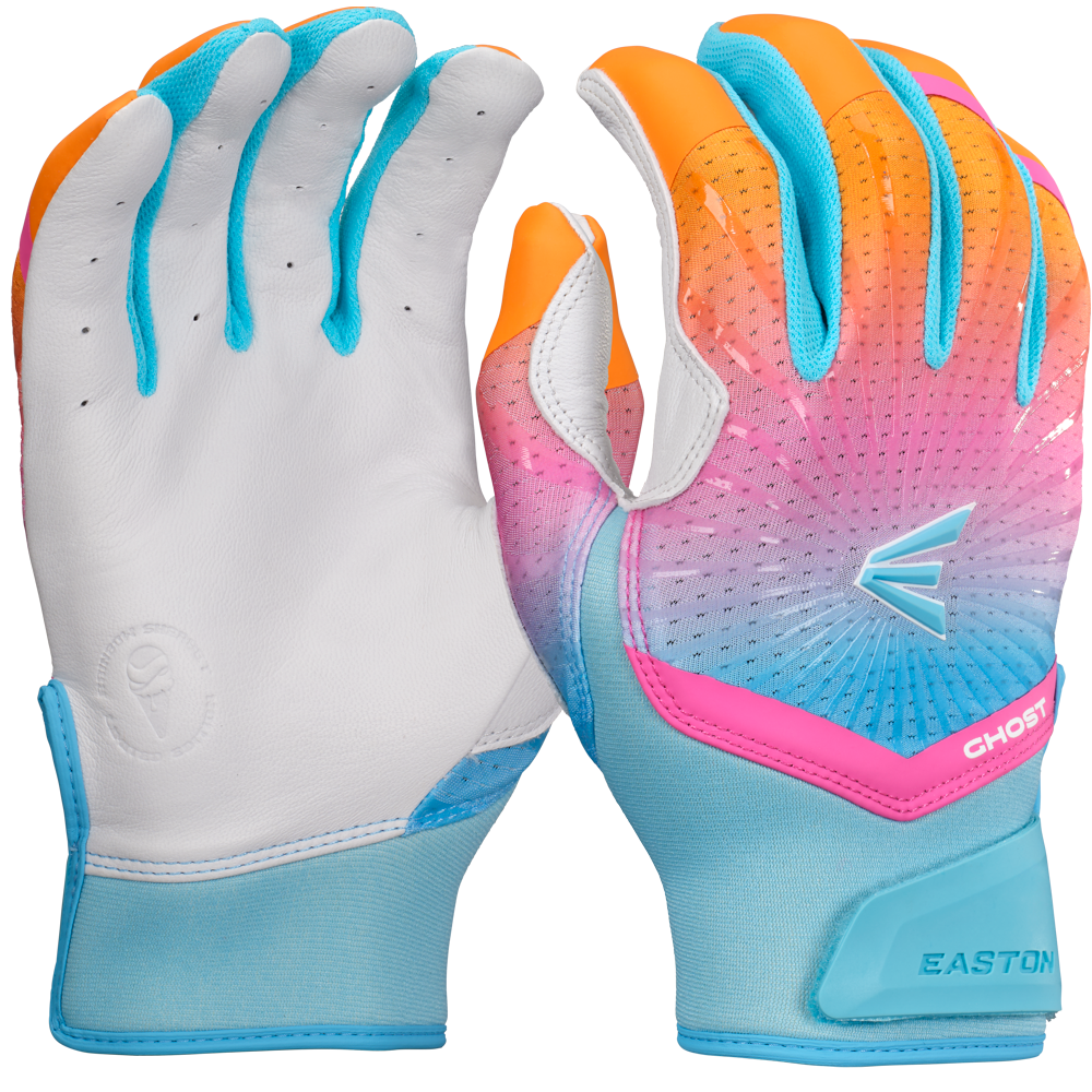 Easton Ghost Ethos Limited Edition Fastpitch Batting Gloves (GH26FPBG) are designed for female athletes, perfect for fastpitch softball, and shown here on a white background.