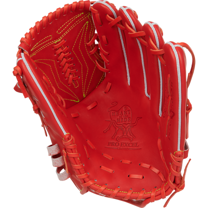The Rawlings Heart of the Hide 11.75" Japan Series Baseball Glove (GR3HEA15MG) is a premium choice for serious players, featuring vibrant red leather and iconic design details from the renowned Rawlings brand.