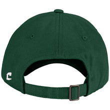 A green Champro Sports DSG Classic Hat (HC9-DSG) shown from the back, featuring an adjustable strap with a metal buckle and a small white 3D embroidered logo on the left side—a stylish Diamond Sport Gear piece.