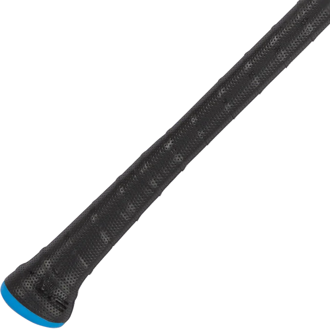 The 2025 AXE Avenge Pro 3 Hybrid (-3) BBCOR Baseball Bat (L130M-FLR) features a black and blue design with a flared handle.