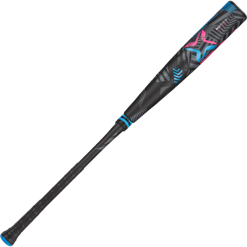 The 2025 AXE Avenge Pro 3 Hybrid (-3) BBCOR Baseball Bat (L130M-FLR) from AXE comes in black and blue and features a flared handle for improved grip.