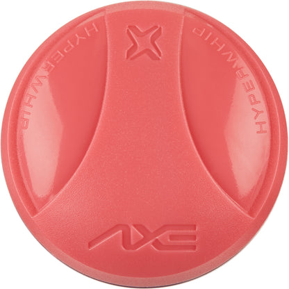 A pink circular object featuring an X design, inspired by the bold look of the 2025 AXE Fury 12" Endload NSA USSSA Slowpitch Softball Bat (L154P12-FLR) from AXE.