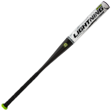 2026 Dudley Lightning Legend 12″ Endloaded NSA USSSA Slowpitch Softball Bat: LLESPU with a black handle, black barrel, and white graphics featuring the word Lightning.