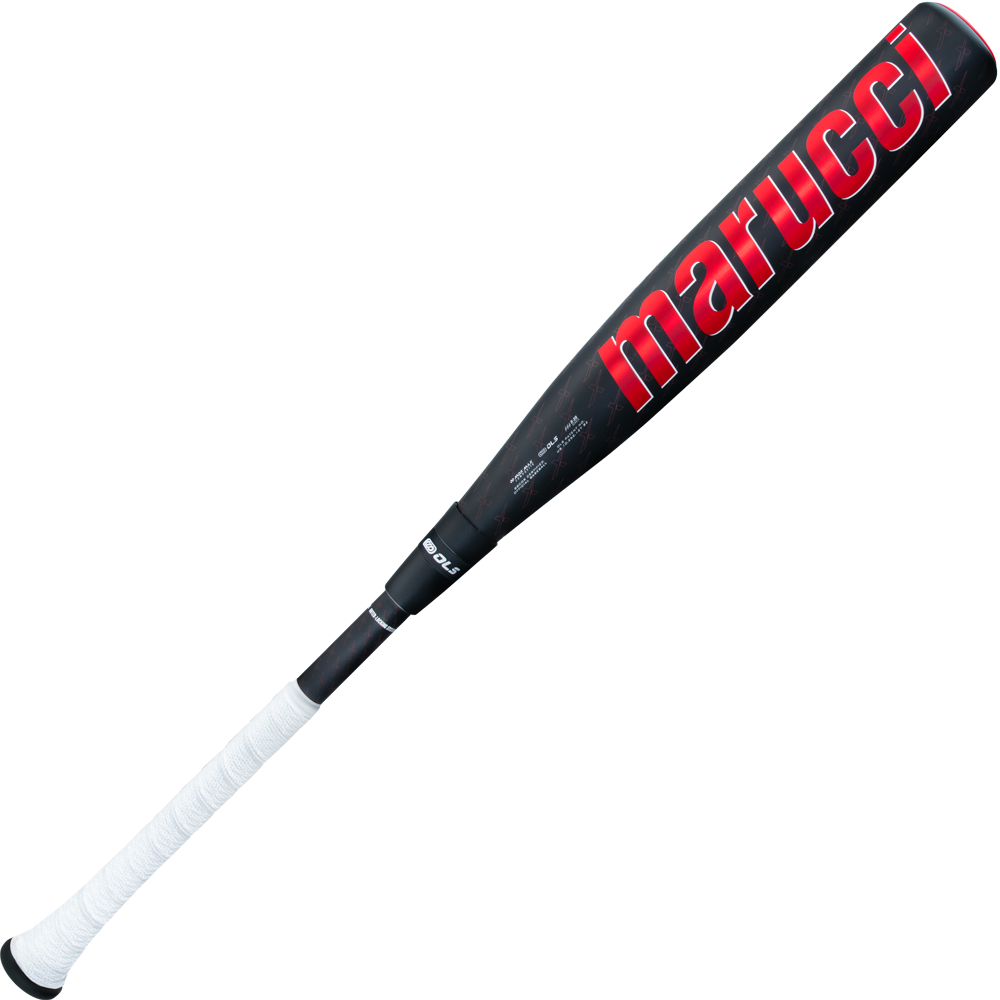 A 2025 Marucci CATX2 Composite (-3) BBCOR Baseball Bat: MCBCCPX2, black two-piece composite with a white grip and large red "marucci" branding on the barrel.