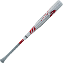 The 2025 Marucci CATX2 Connect (-3) BBCOR Baseball Bat (MCBCCX2) features a silver design with red and gray accents, a wrapped handle, advanced anti-vibration tech, and a bold red “2” near the barrel.