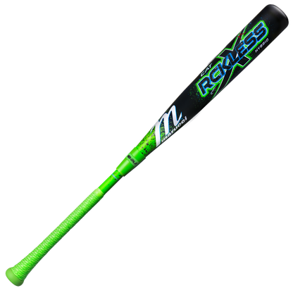 The 2026 Marucci CAT X RCKLESS Hybrid (-3) BBCOR Baseball Bat (MCBCRH DEMO) features a neon green and black design, textured green grip, and MAX RECKLESS branding for a sleek, modern look.