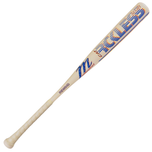 The Marucci 2026 CATX RCKLESS Rewind (-3) BBCOR bat features striking blue and orange graphics with "MOZEL" and "REWIND," a white metal barrel, and a white grip-taped handle for comfort and control.