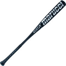 The 2024 Marucci CATX Vanta (-3) BBCOR Baseball Bat (MCBCXV) features a black design with white "marucci" lettering, a textured handle grip, and an optimized barrel profile.