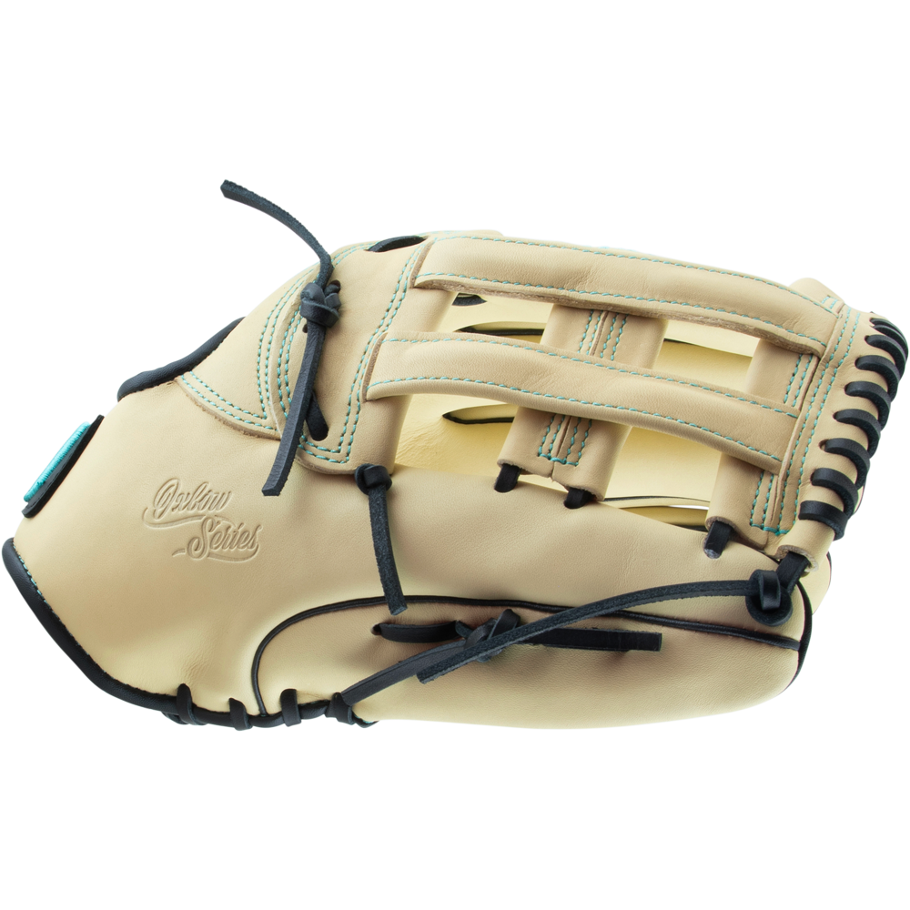 The Marucci Oxbow 78R3 12.75" Baseball Glove (MFG3OX78R3) by Marucci, made from premium cowhide leather, rests on a white background, engineered for top comfort and performance.