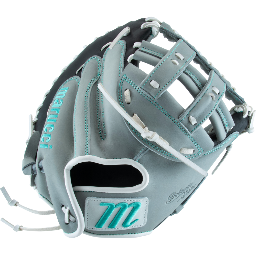 The Marucci Palmetto 240C2 34" Fastpitch Catcher's Mitt (MFG3PL240C2FP-GY) by Marucci is shown against a white background.