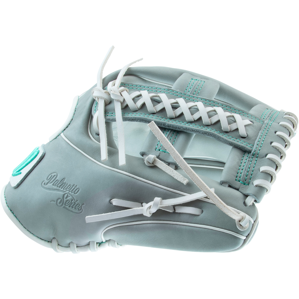 A Marucci Palmetto 45A5 12" Fastpitch Glove (MFG3PL45A5FP-GY) is displayed on a white background.