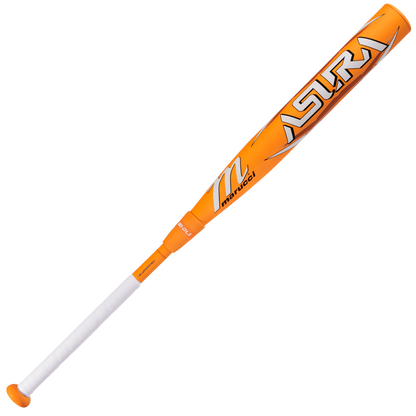 A Marucci 2025 ASURA Glow Citrus Spark (-10) fastpitch softball bat featuring white grip tape and bold silver/white barrel lettering, displayed against a plain white background.