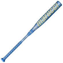 A blue 2027 Marucci ASURA Rise (-11) Fastpitch Softball Bat (MFPASR11), featuring a textured grip, anti-vibration knob, and prominent Marucci branding along the barrel, displayed against a plain white background.