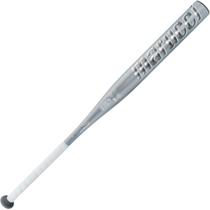 The 2025 Marucci Echo DMND2 (-8) Fastpitch Softball Bat: MFPED28 is a one-piece composite bat with a white handle and balanced swing, ideal for players seeking control and excellent performance.