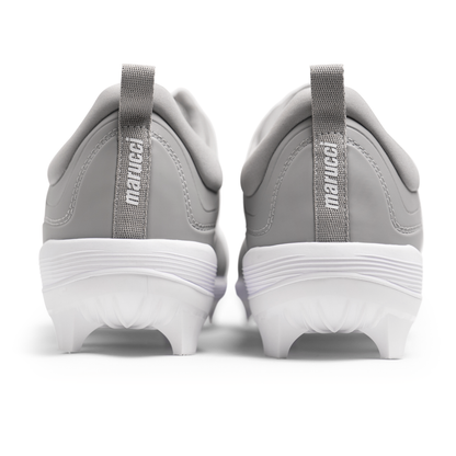 Step up your game with Marucci CFT Low Molded Cleats: MFWCTML—grey low-cut baseball cleats engineered by Marucci for optimal comfort and athletic performance on the field.