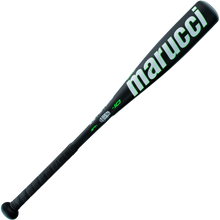 The 2025 Marucci Code JBB (-10) 2 3/4" USSSA Baseball Bat (MJBBCD) features a black design with green accents, an anti-vibration knob, a wrapped handle grip, and the -10 drop printed on the barrel.