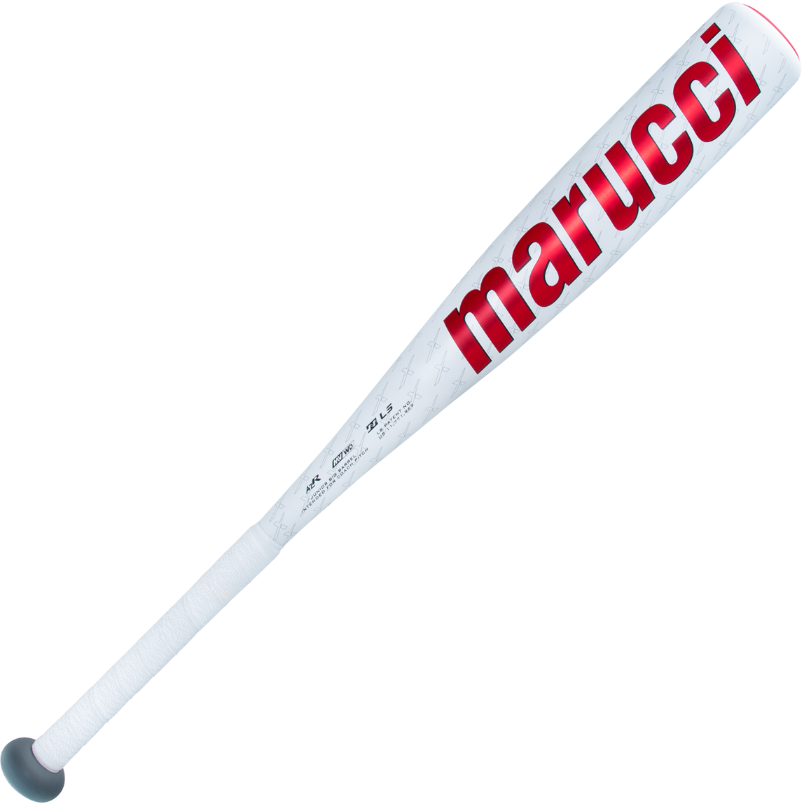 The 2025 Marucci CATX2 JBB (-10) 2 3/4" USSSA Baseball Bat (MJBBCX2) features a white barrel, black grip, bold red Marucci branding, and one-piece alloy construction, shown against a plain white background.