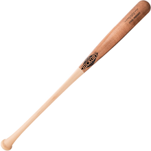 The Old Hickory Matt Olson MO28 Steel Pressed Maple Wood Bat features a light handle, dark barrel, and brand markings near the end. Displayed on a plain light background, it includes a 45-day warranty.