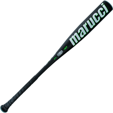 The 2025 Marucci Code (-10) USSSA Baseball Bat (MSBCD10), black with green lettering and grip tape on the handle, features an anti-vibration knob and is shown on a white background.