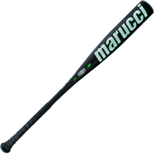 A black 2025 Marucci Code (-5) 2 3/4" USSSA Baseball Bat (MSBCD5) with a textured grip, green Marucci branding on the barrel, and an Anti-Vibration Knob is displayed against a white background.