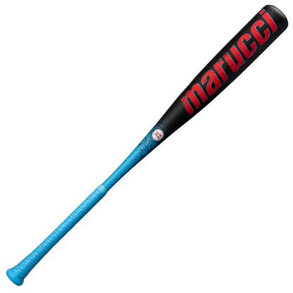 A black and blue 2026 Marucci CAT X RCKLESS (-8) 2 3/4" USSSA Baseball Bat (MSBCR8) with a blue grip and marucci in large red letters on the barrel.