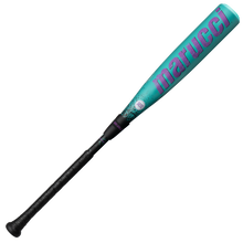 A turquoise Marucci 2026 CAT X RCKLESS Composite (-10) USA Baseball Bat with a composite barrel, black grip handle, and purple lettering is displayed against a plain white background.