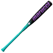 The 2026 Marucci CAT X RCKLESS (-10) USSSA baseball bat features a turquoise and black composite barrel, bold purple MARUCCI CAT X RCKLESS lettering, and a turquoise grip-wrapped handle.